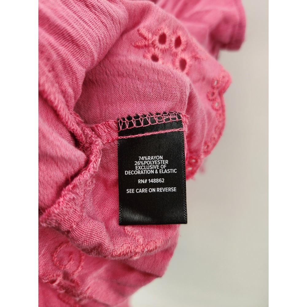 Torrid Pink Eyelet Ruffle Babydoll Peplum Tank Top Size 2 - Picture 6 of 8